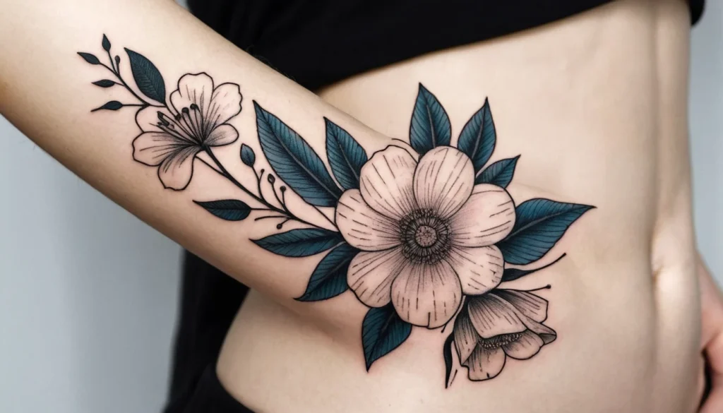 Fine Line Flower Tattoo Ideas